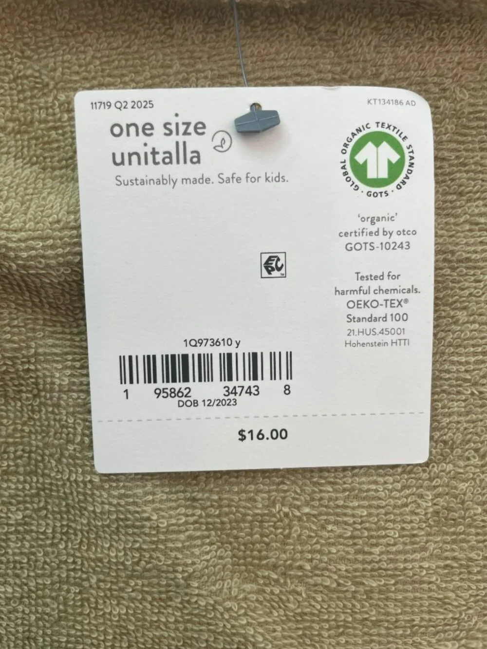 Little Planet By Carters Organic Cotton Hooded Towel For Kids Lion Design NWT